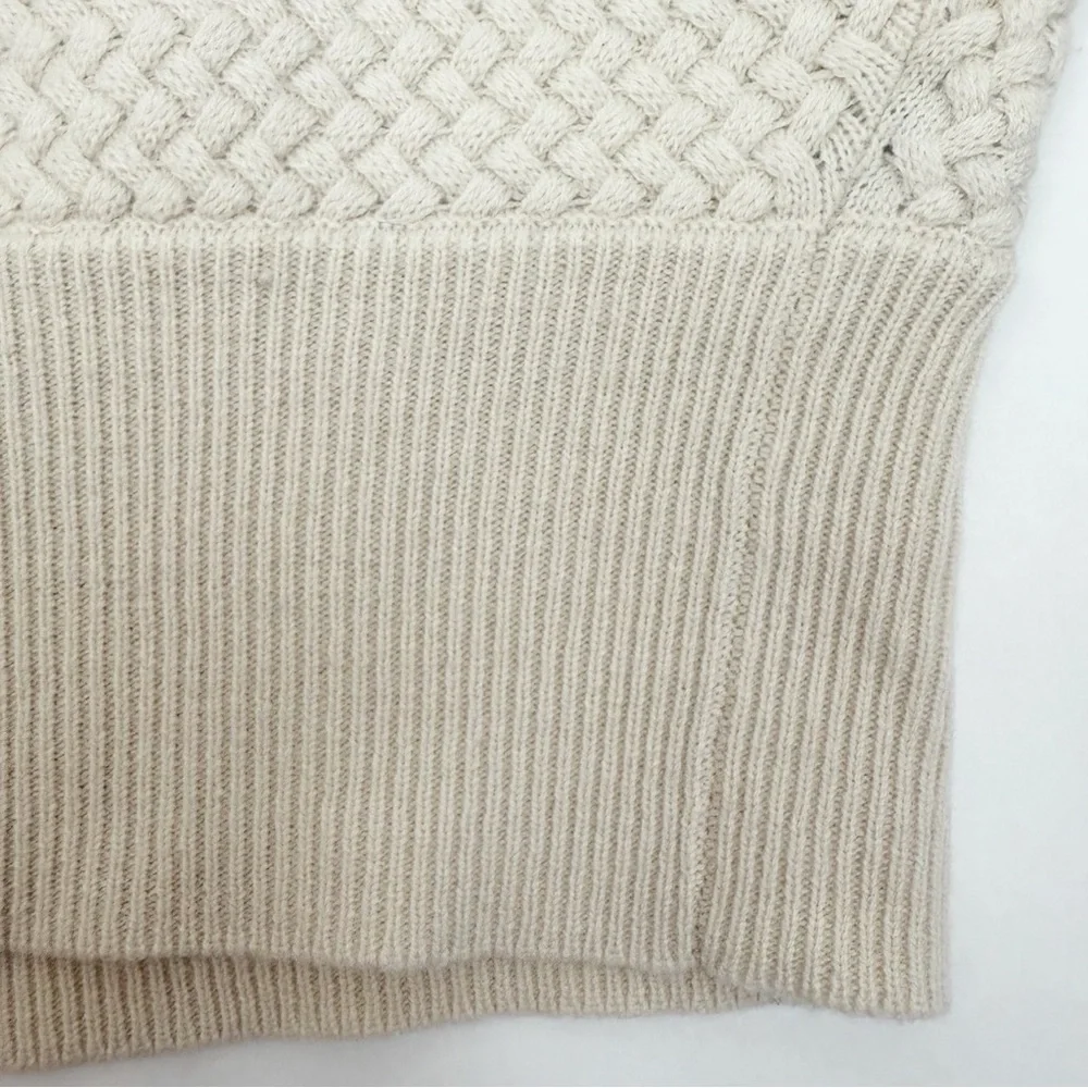 Nells Nelson Merino Wool Turtleneck Cowl Woven Textured Cocoon Sweater Gilet